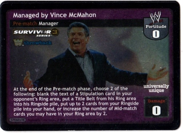 Managed by Vince McMahon (Throwback) (SS3) Foil